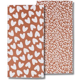 Serviette microfibre blanc-marron (70 x 140 cm)