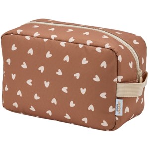 Trousse de toilette cœurs beige