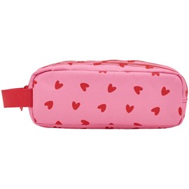 Trousse double cœurs rouges