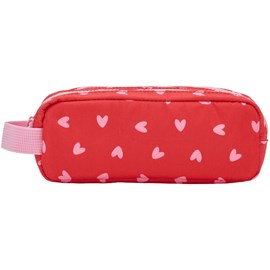 Trousse double cœurs roses