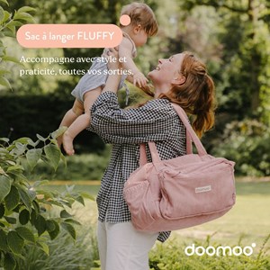 Sac à langer fluffy doomoo corduroy pink