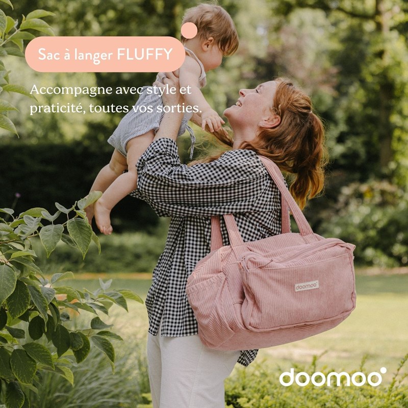 Sac à langer fluffy doomoo corduroy pink (Doomoo Basics) - Image 1