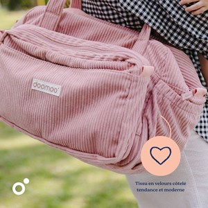 Sac à langer fluffy doomoo corduroy pink