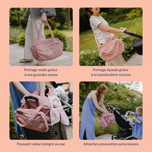 Sac à langer fluffy doomoo corduroy pink