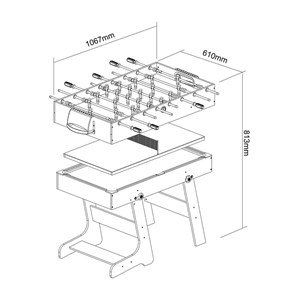 Table multi-jeux 16-en-1 noire