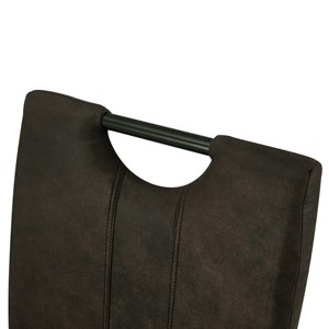 Gardner-chaise microfibre marron foncé pieds métal noir (x2)