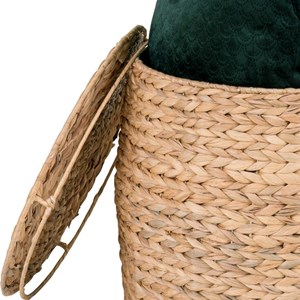 Abaca-table d'appoint avec rangement en jacinthe d'eau ø43