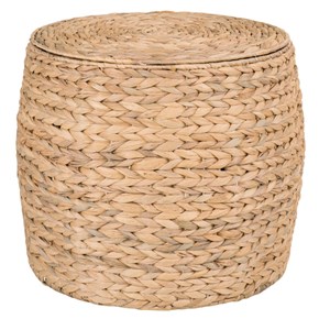 Abaca-table d'appoint avec rangement en jacinthe d'eau ø43