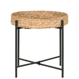 Abaca-table d'appoint en métal et jacinthe d'eau ø50