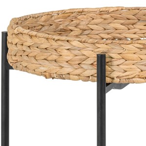 Abaca-table d'appoint en métal et jacinthe d'eau ø50