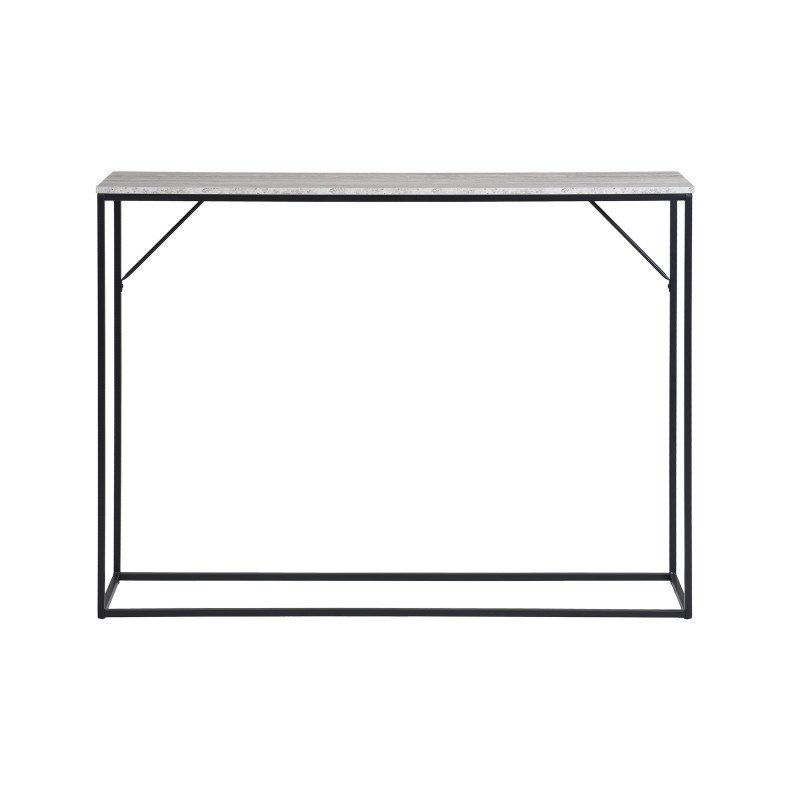 Chic-console décor travertin et métal 110x80 cm