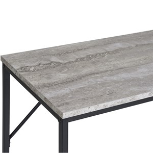 Chic-console décor travertin et métal 110x80 cm