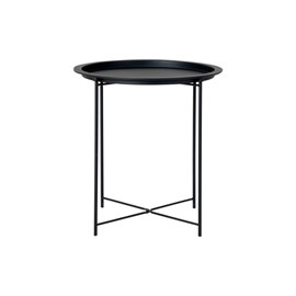 Fin-table d'appoint en acier noir ø47 cm