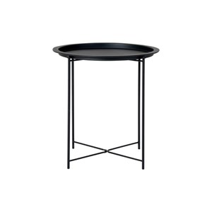 Fin-table d'appoint en acier noir ø47 cm