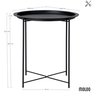 Fin-table d'appoint en acier noir ø47 cm