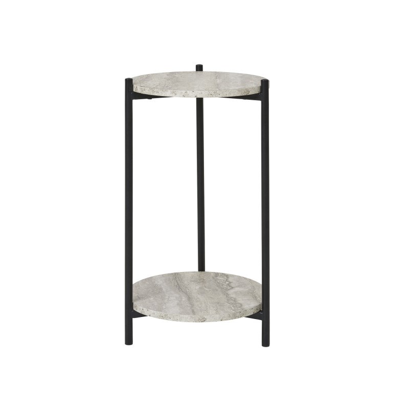 Jim-table d'appoint décor travertin ø27 cm