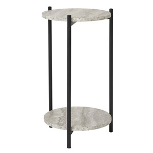 Jim-table d'appoint décor travertin ø27 cm