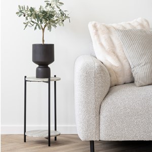 Jim-table d'appoint décor travertin ø27 cm