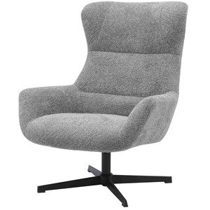 Edgar-fauteuil lounge pivotant en tissu gris foncé