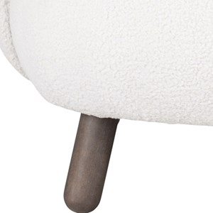 Mimi-fauteuil en tissu bouclé écru et bois