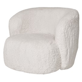 Moel-fauteuil en fourrure artificielle écrue