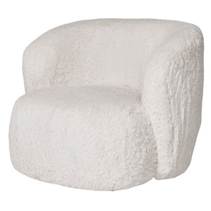 Moel-fauteuil en fourrure artificielle écrue