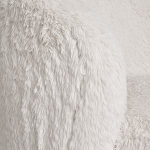 Moel-fauteuil en fourrure artificielle écrue