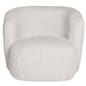 Moel-fauteuil en fourrure artificielle écrue