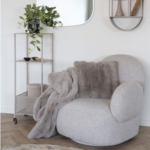 Momo-fauteuil pivotant en tissu gris
