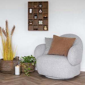 Momo-fauteuil pivotant en tissu gris