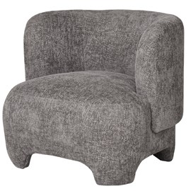Moss-fauteuil en tissu chenillé gris