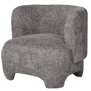 Moss-fauteuil en tissu chenillé gris