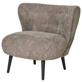 Mown-fauteuil en tissu bouclé taupe