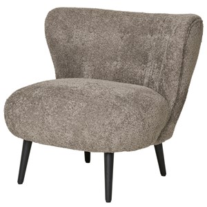 Mown-fauteuil en tissu bouclé taupe