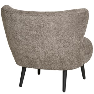 Mown-fauteuil en tissu bouclé taupe