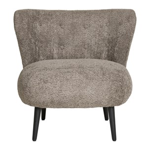 Mown-fauteuil en tissu bouclé taupe