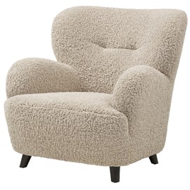 Winy-fauteuil lounge en tissu bouclé marron clair