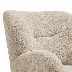 Winy-fauteuil lounge en tissu bouclé marron clair