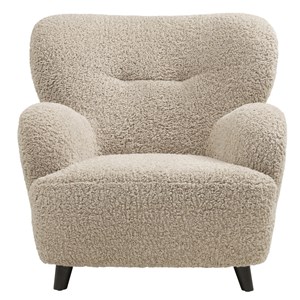 Winy-fauteuil lounge en tissu bouclé marron clair