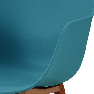 Andrea-chaise scandinave bleu canard pied métal effet bois (x2)