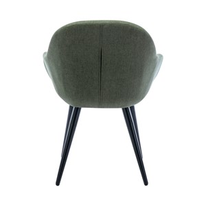 Cancun-chaise scandinave tissu vert forêt pieds métal noir (x2)