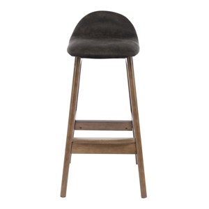 Jude-tabouret de bar vintage marron foncé et bois teinté noyer(x2)
