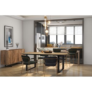 Clara-chaise en tissu cotelé carbone et métal doré brossé(x2)