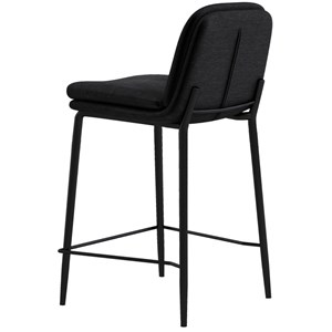 Nolan-chaise de bar tissu retro noir (x2)