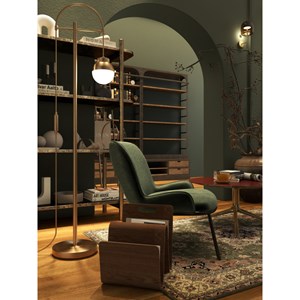 Alvin-fauteuil lounge en velours retro sauge