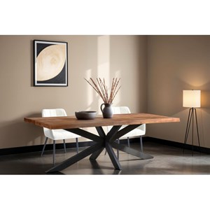 Manaus-table repas 8 personnes 200 cm, chants bruts de sciage