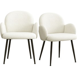 Alice-chaise en tissu cozy ecru (x2)