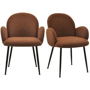 Alice-chaise en tissu cozy terracota (x2)