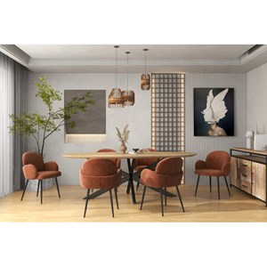 Alice-chaise en tissu cozy terracota (x2)