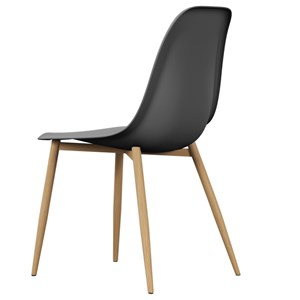 Ester-chaise coque noire et métal chêne (x2)